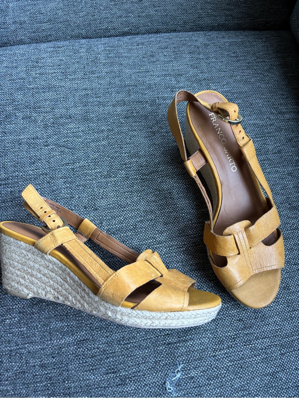 Franco Sarto leather wedge sandal womens 8